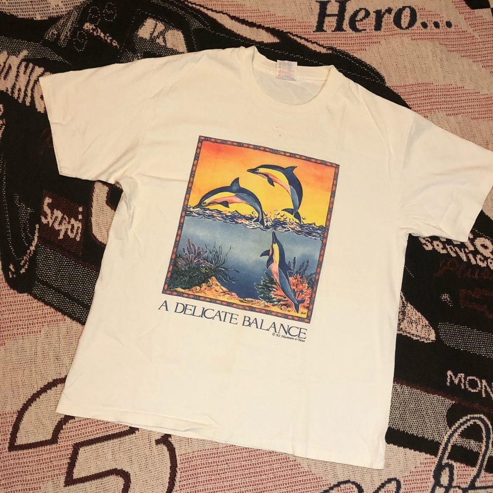 A Delicate Balance Dolphin Art Print T-Shirt